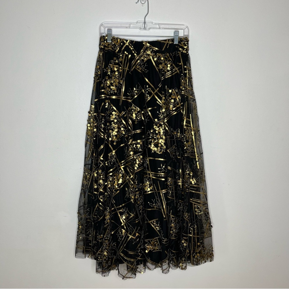 NWT Making the Cut Winning Look S2 Ep 7 Andrea Salazar black & gold skirt size M - Picture 9 of 14